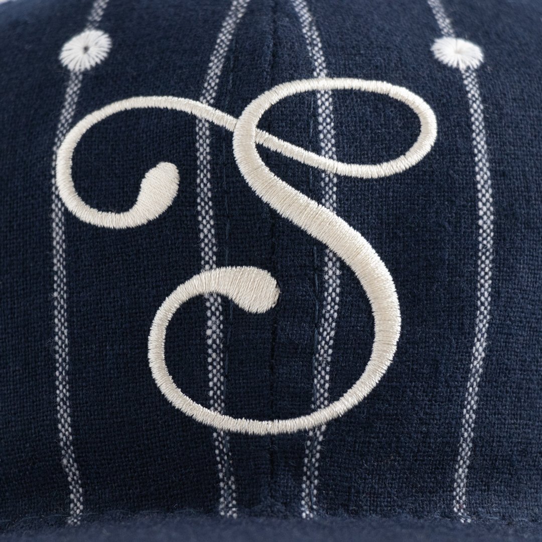 Wool Pinstripe Hat - Navy