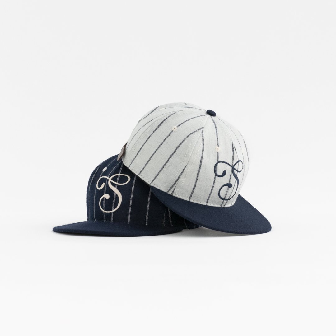 Wool Pinstripe Hat - Navy